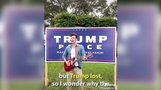 Guy made a whole song about Trump signs