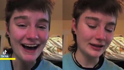 Lady is crying because Grandma won't call her 'Mike' - but still loves her