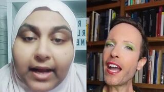 Stop trying to talk to kids! Woman stands up to guy in makeup who wants kids to talk to him