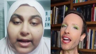 Stop trying to talk to kids! Woman stands up to guy in makeup who wants kids to talk to him