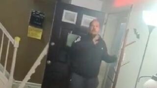 Guy breaks into wrong house, whips out cash to pay for door - but owner had something else in mind