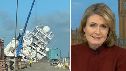 Holy Ship! Giant boat tips over in Edinburgh, at least 25 injured