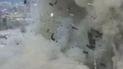 Explosion at 70-year-old chocolate factory caught on camera