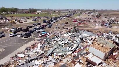 Drone captures devastating footage of Mississippi tornado damage