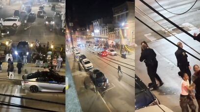 Video shows chick steamroll a crowd in her Tesla