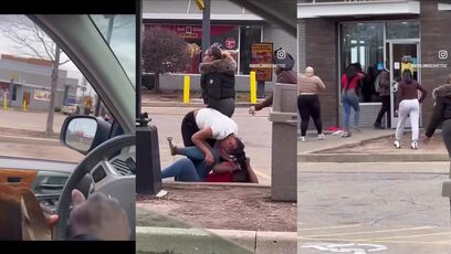 Aggressive woman eats pepper spray like it's hot sauce