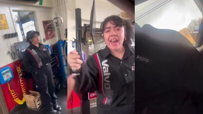 Oil Change Ma'am freaks out on video