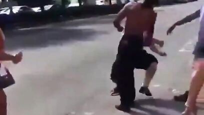 Dude blocking traffic gets DEALT WITH