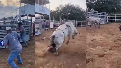 Bull rider gets JACKED UP
