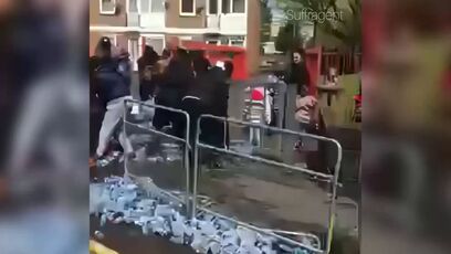 Pack of thugs STEAL water meant for marathon runners