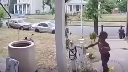 Mom caught raising a toddler porch pirate on door cam
