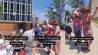 Guy dressed like a woman screaming about something. I don't even know