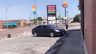 They jumped into moving car, then crashed it