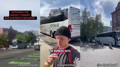 People were BUSSED in to the No Kings protest