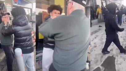 Young hoodlums assault elderly man