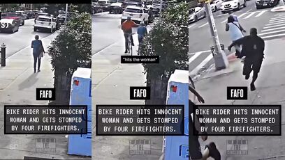 Rotten hoodrat suckers innocent woman, then gets STOMPED by FOUR FIREMEN