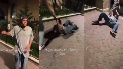 Dog abuser gets YANKED on a collar for revenge