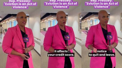 Ayanna Pressley says evictions are an act of violence