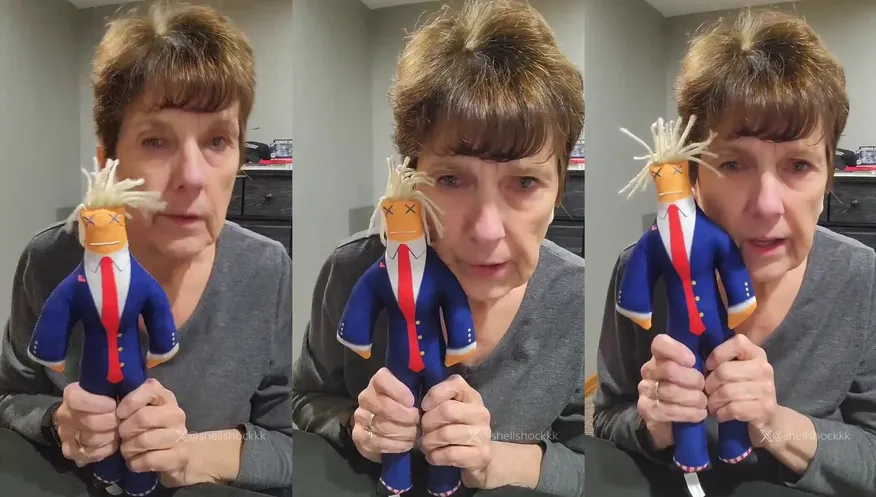 She made a Trump doll to "take it out on the orange man"
