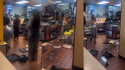 Lunatic destroys Philly McDonalds