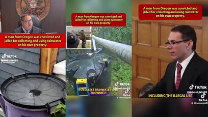 Oregon punishes people for collecting rain water on their own property