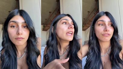 Mia khalifa is crying after seeing Israel bombing Lebanon despite the ceasefire