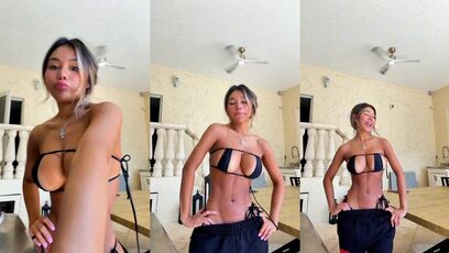 How is she not falling out of this?