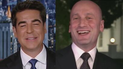 Stephen Miller and Jesse Watters laughing at 'scumbag' Eric Swalwell is GOLD