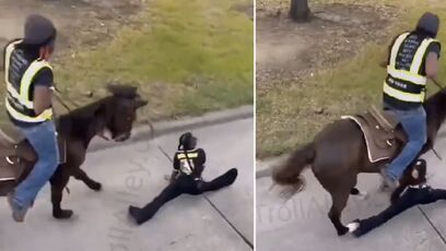 Twerkeisha gets trampled by a horse in the hood