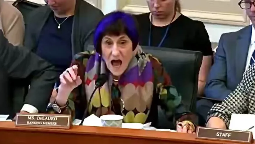 Purple-headed Monster Rosa DeLauro goes psychotic in Congress
