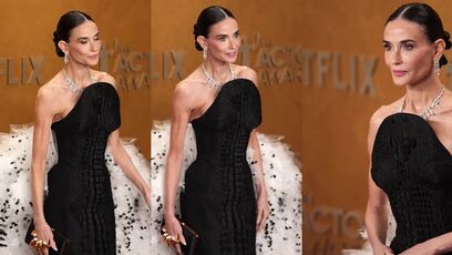 Demi Moore strutting on the red carpet