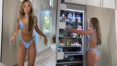 She has a very nice fridge