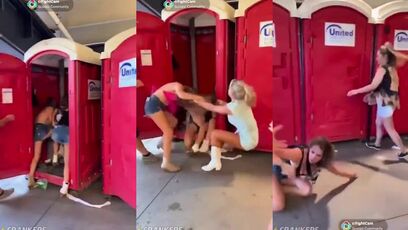 Chick FIGHTS TWO GIRLS who were attacking her mom