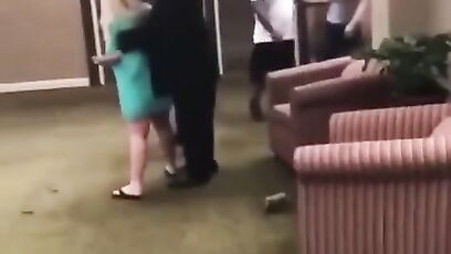 Karen FINDS OUT in the hotel lobby