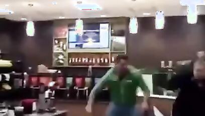 Woman fights a guy in Wawa