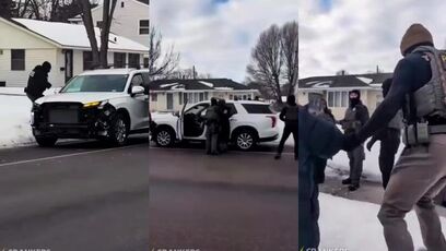 ICE Agents Smash Vehicle Window During Detention Operation in Minnesota