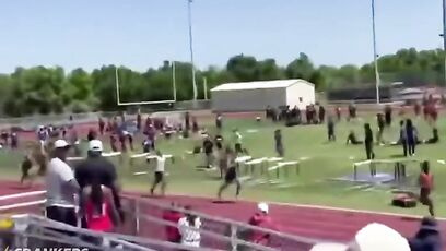 High school runner gets smacked from behind mid-race