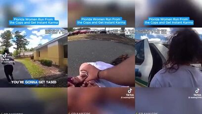 Cop tasers woman who hits the ground like a sack of bricks