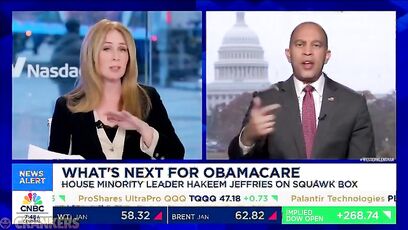 CNBC’s Becky Quick rolls eyes at Hakeem Jeffries for deflecting on questions