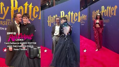 Male Harry Potter star wears a DRESS while being kissed by actor Tom Felton