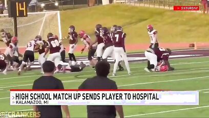 Football player pancakes opponent, fractures their spine
