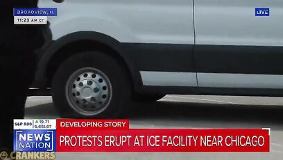 Leftists slash ICE tires during clash in Chicago