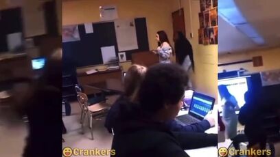 Student throws chair at teacher, knocking her out