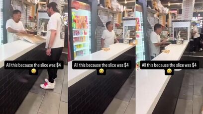 Getting slapped in the face with a slice of pizza is WILD