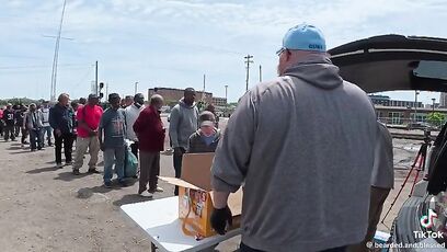 Liberal loon attacks man feeding the homeless