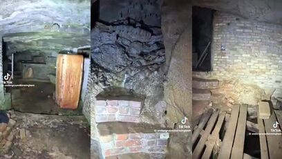 Someone built a whole house in a cave
