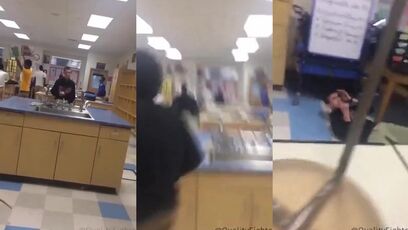 Dude gets CLOCKED in class