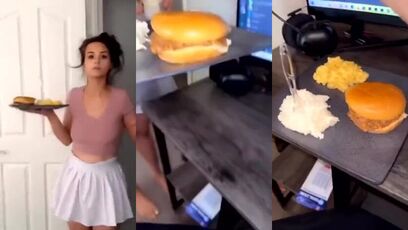 She makes breakfast at 4:44pm