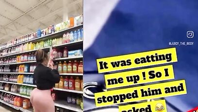 Woman with massive dumper has supermarket incident