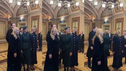 Barron photobombed his sisters in the Capitol